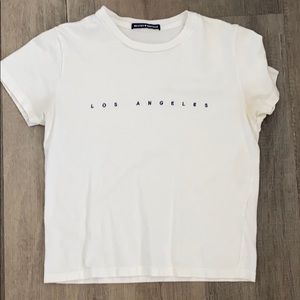 white t-shirt with the words Los Angeles
